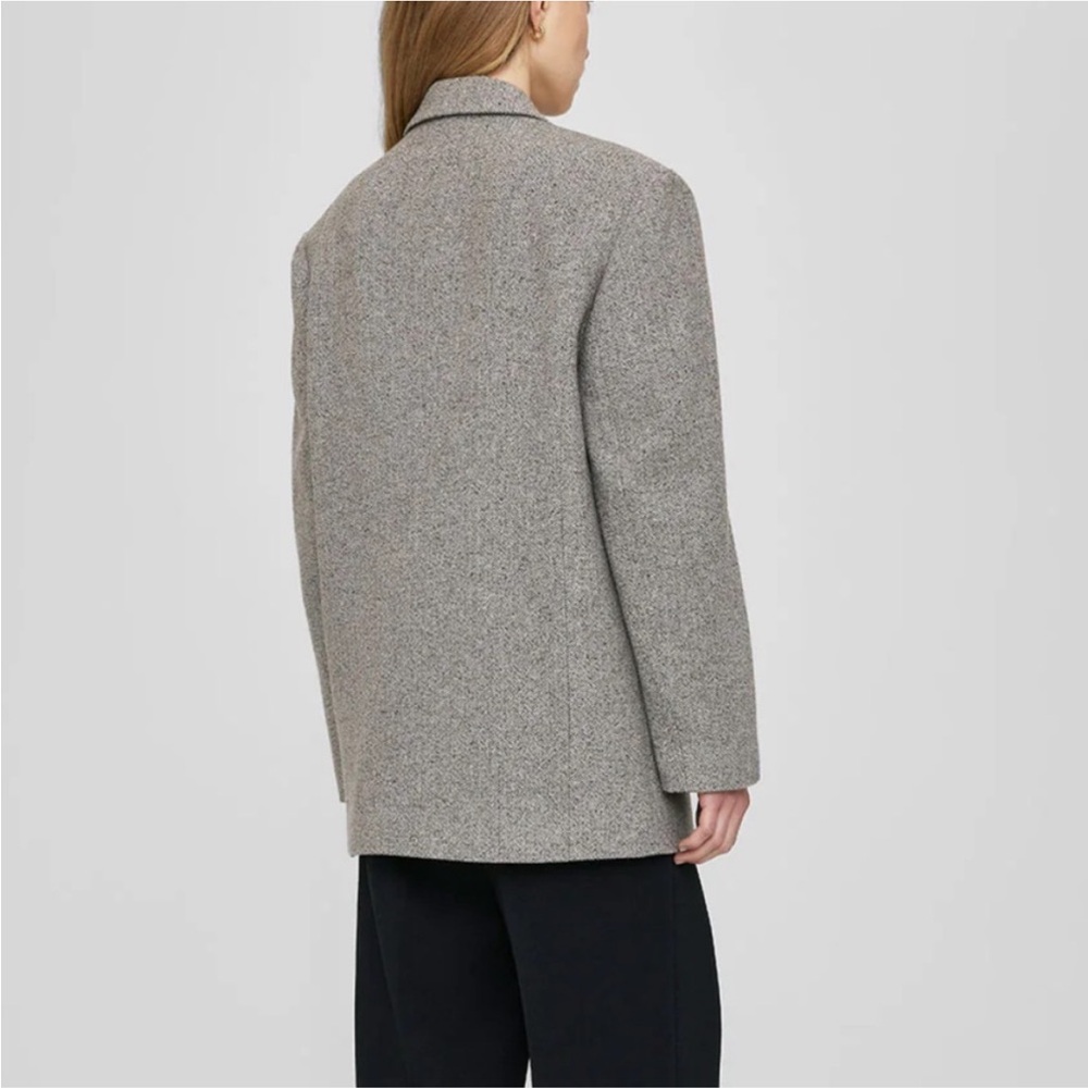 Anine Bing Taupe Herringbone Blazer - Picture 2 of 16